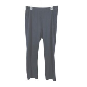 Lands End Navy Blue 100% Cotton Knit Pants Elastic Waist Pockets Womens Large